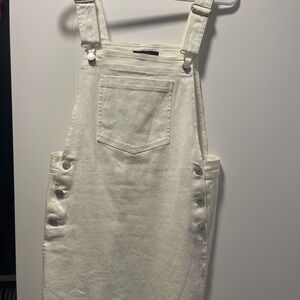 NEW Forever 21 white Denim Overall Dress